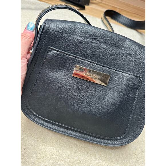 Steve Madden: Black Riveted Crossbody Bag - Picture 12 of 16